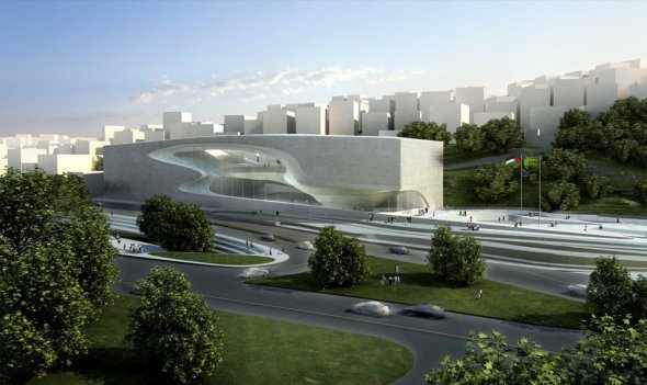 Arquitectura de alta tecnologa con rasgos orgnicos: Casa de la Cultura y las Artes Rey Abdullah II, por Zaha Hadid