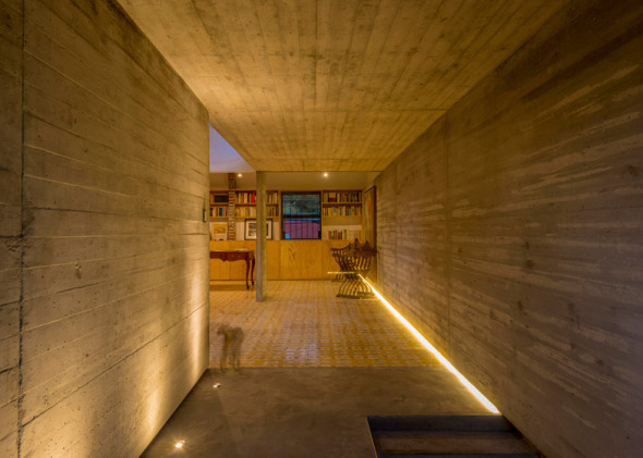 Tunel de concreto en casa colonial en Cuernavaca