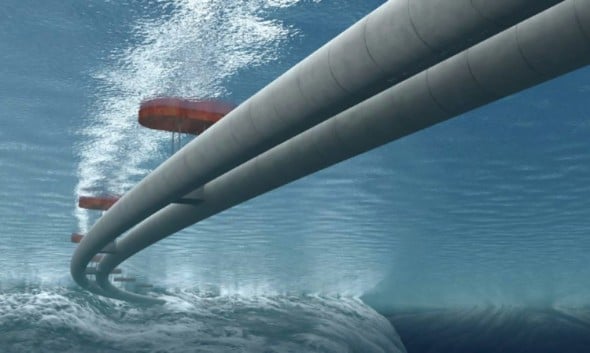 El famoso tnel carretera submarino flotante