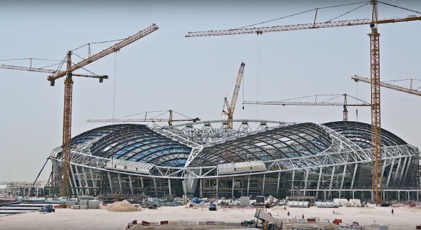 En construccin, estadios para el mundial de Qatar 2022 (Time-lapse)