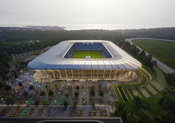 Zaha Hadid Architects gana el concurso para disear un estadio de ftbol en  Dinamarca