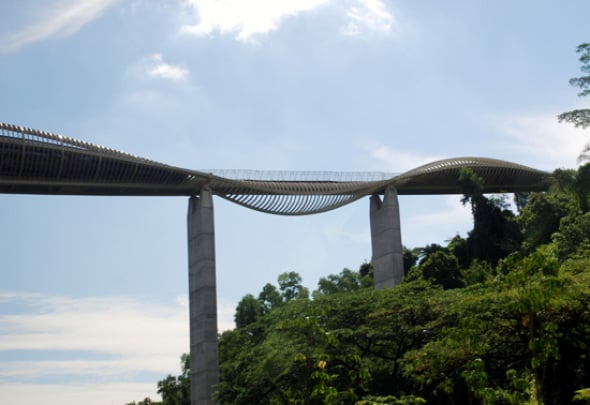 Henderson Wave Bridge, el puente peatonal en forma de serpiente ms alto de Singapur