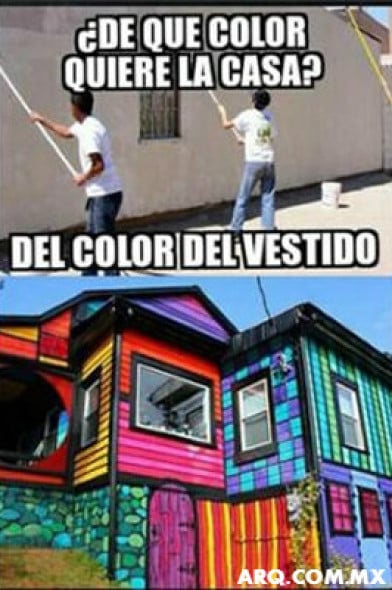 Humor en la arquitectura. De qu color es la casa