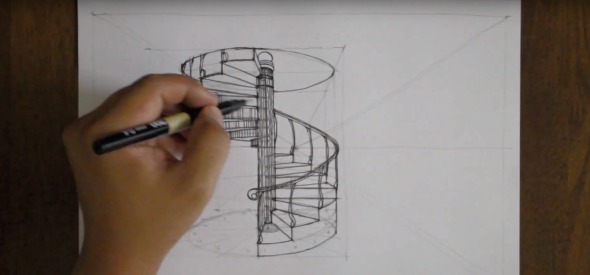 Cómo dibujar la perspectiva de una escalera en espiral - Noticias de  Arquitectura - Buscador de Arquitectura