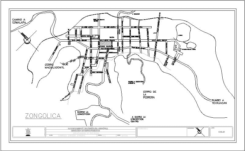 Plano de la ciudad de zongolica,ver.