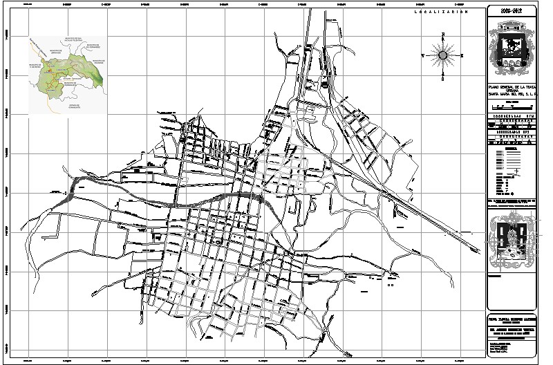 Plano General de la traza Urbana de Santa Maria del Rio S.L.P