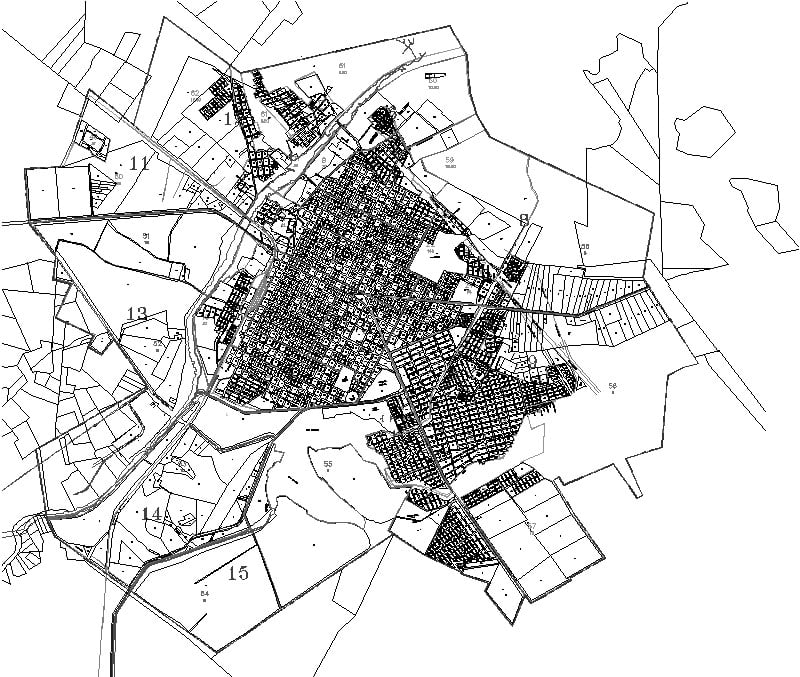 plano urbano de la ciudad de Guamuchil