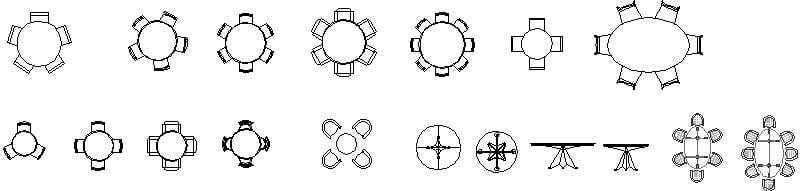 Mesas circulares y ovaladas